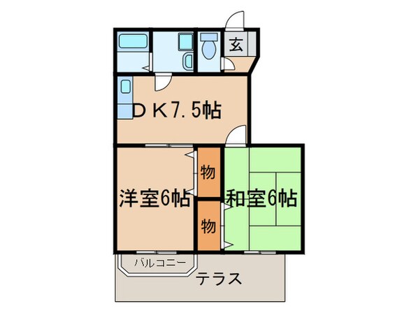 アヴェニ－ルコ－トひびきのＡの物件間取画像